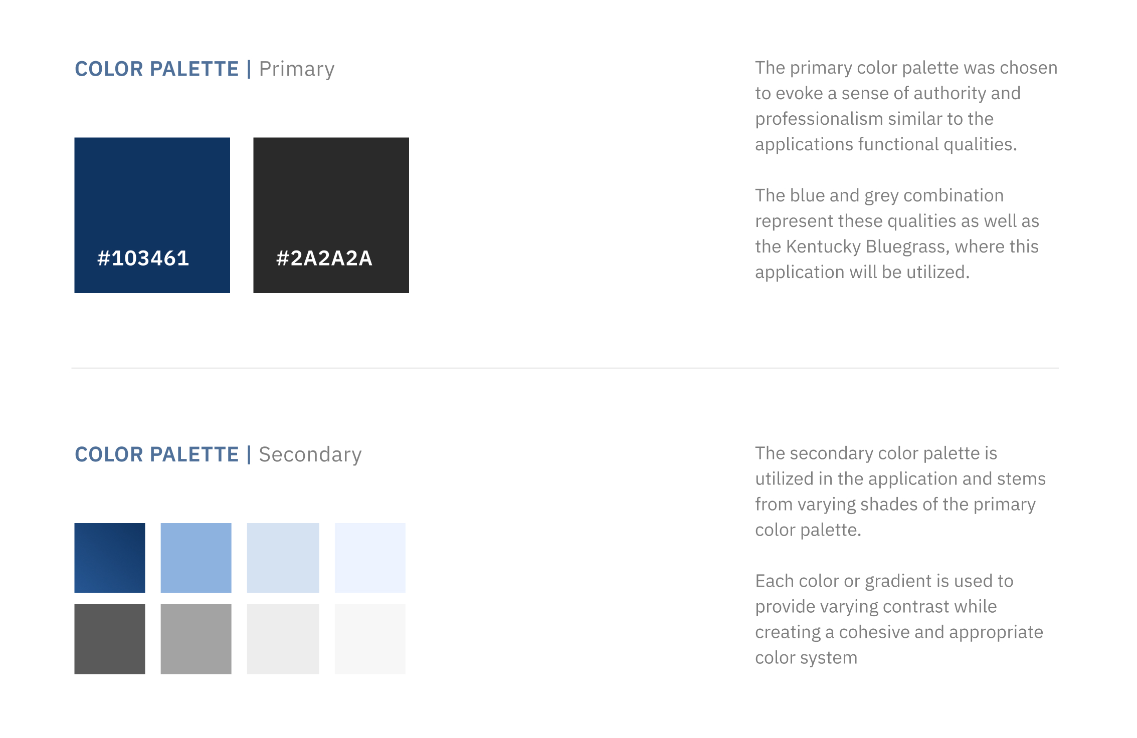 Logo Color palette and typography